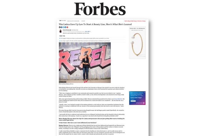 Forbes talks to Regina Merson, founder of Reina Rebelde